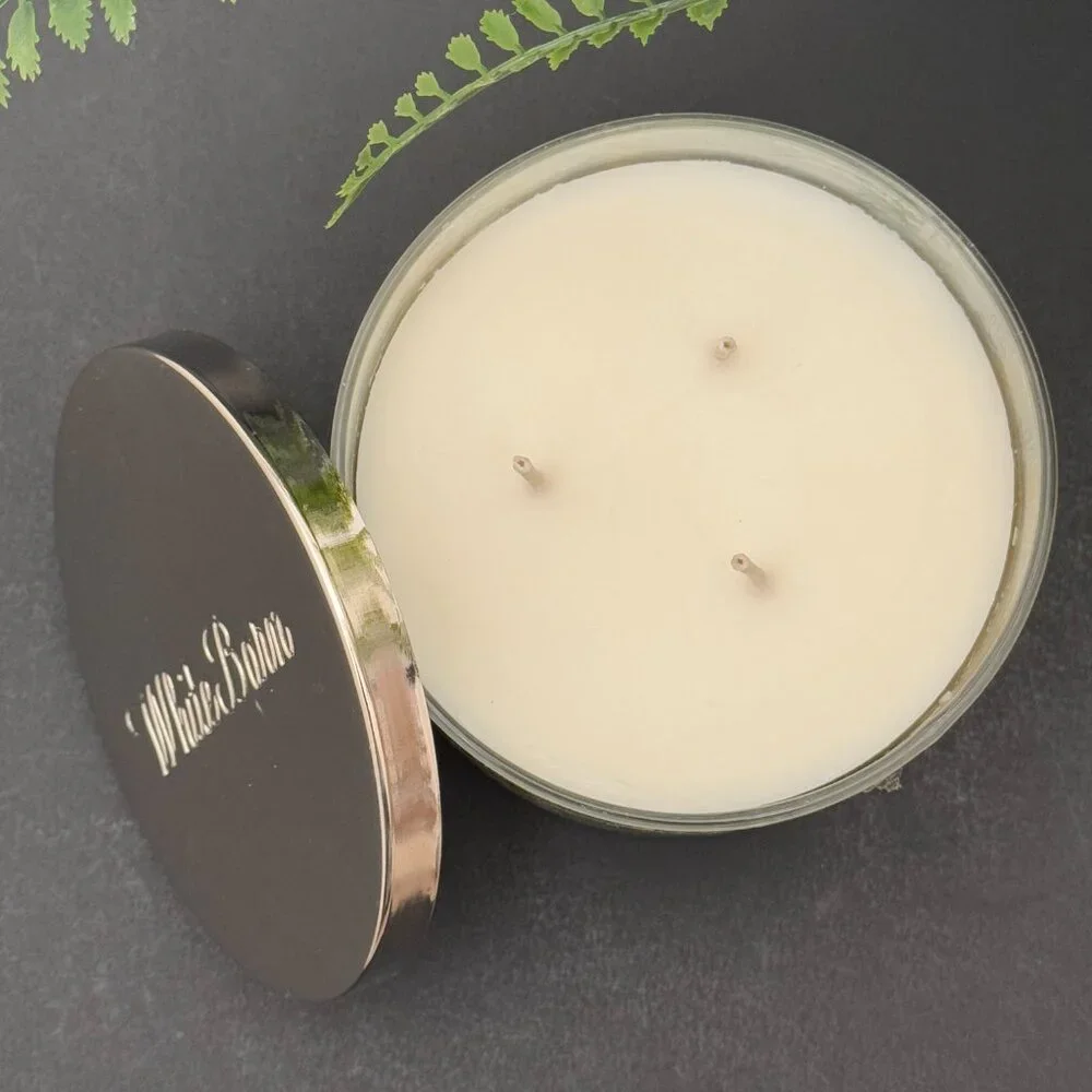 BBW White Eucalyptus & Sage White Barn Bath & Body Works 3 Wick Candle - Picture 6 of 10